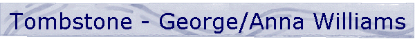 Tombstone - George/Anna Williams